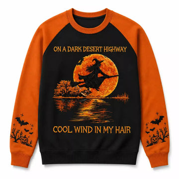 Funny Halloween Ugly Sweatshirt, Cool Wind In My Hair Duconspace