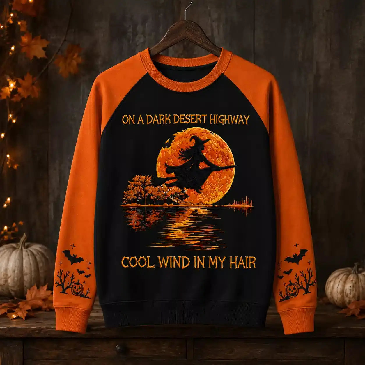 Funny Halloween Ugly Sweatshirt, Cool Wind In My Hair Duconspace
