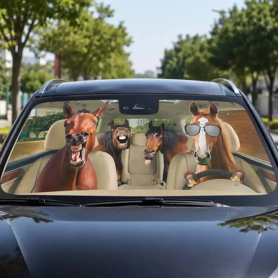 Funny Horse Custom Auto Sunshade for Car Duconspace