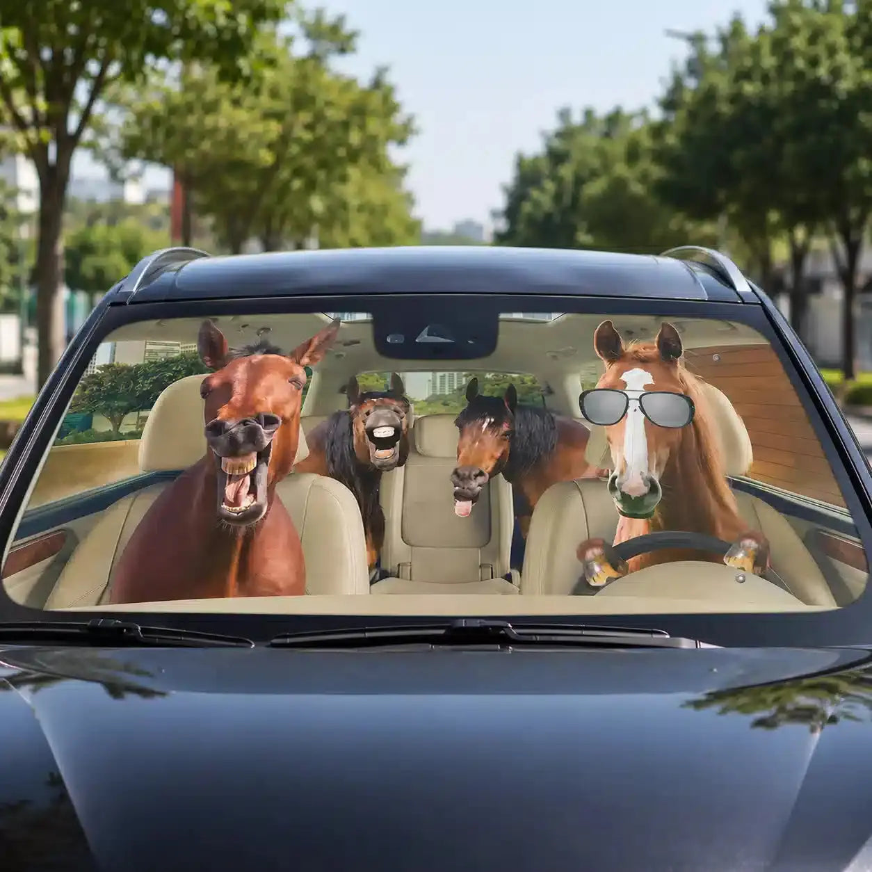 Funny Horse Custom Auto Sunshade for Car Duconspace