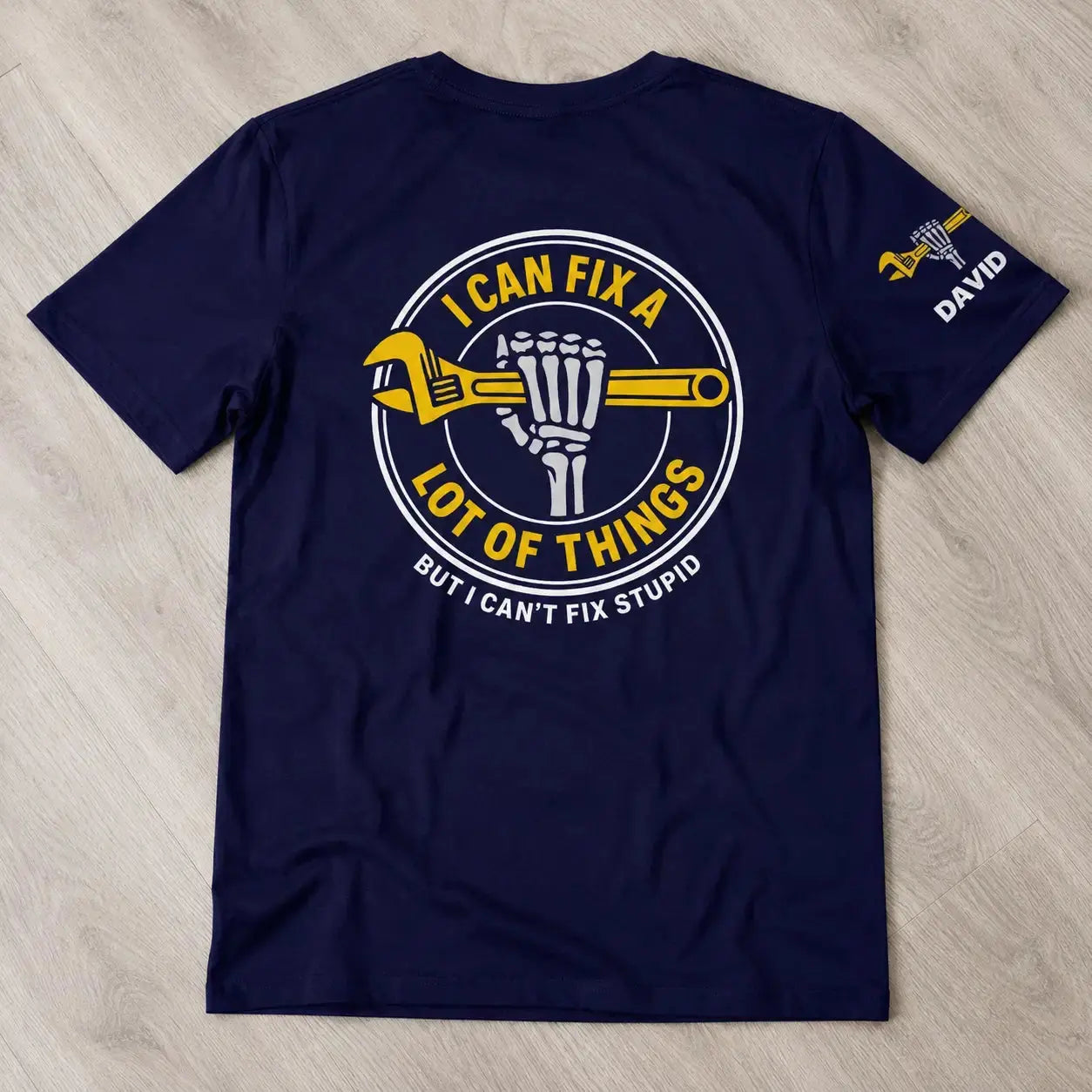Funny Mechanic Skeleton Shirt - Custom Gift for Dad, Grandpa