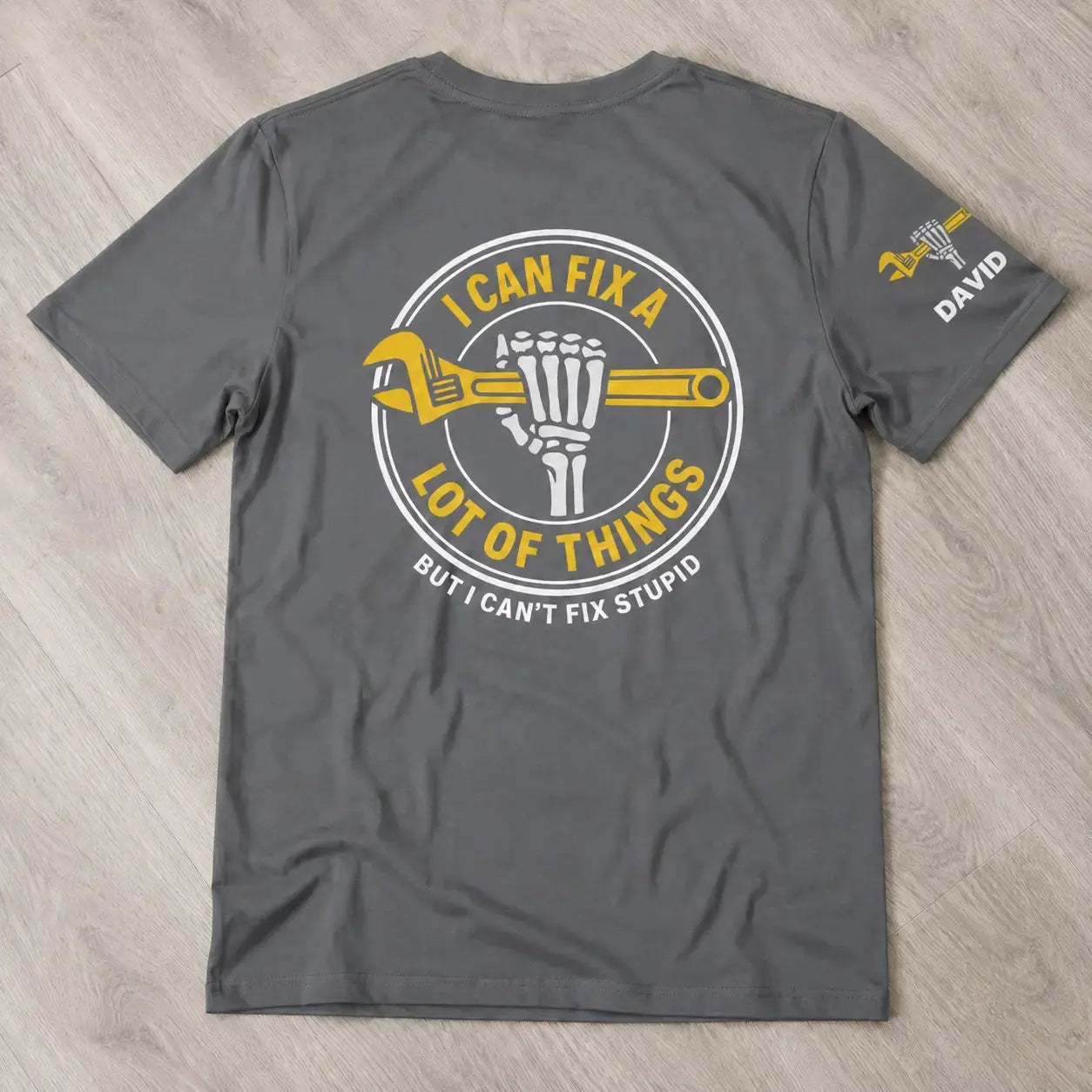 Funny Mechanic Skeleton Shirt - Custom Gift for Dad, Grandpa