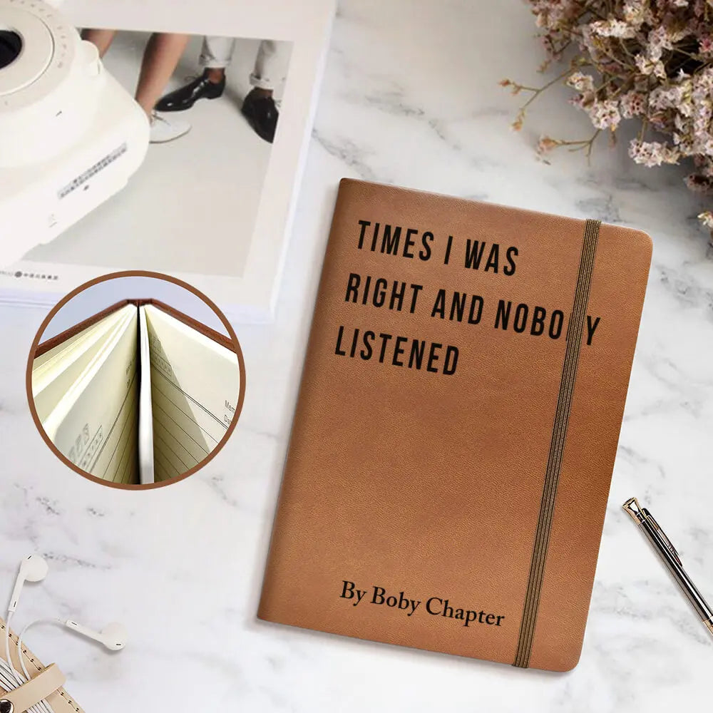 Funny Sarcastic Notebook, Coworker Gag Gifts, Custom Leather Journal - Duconspace