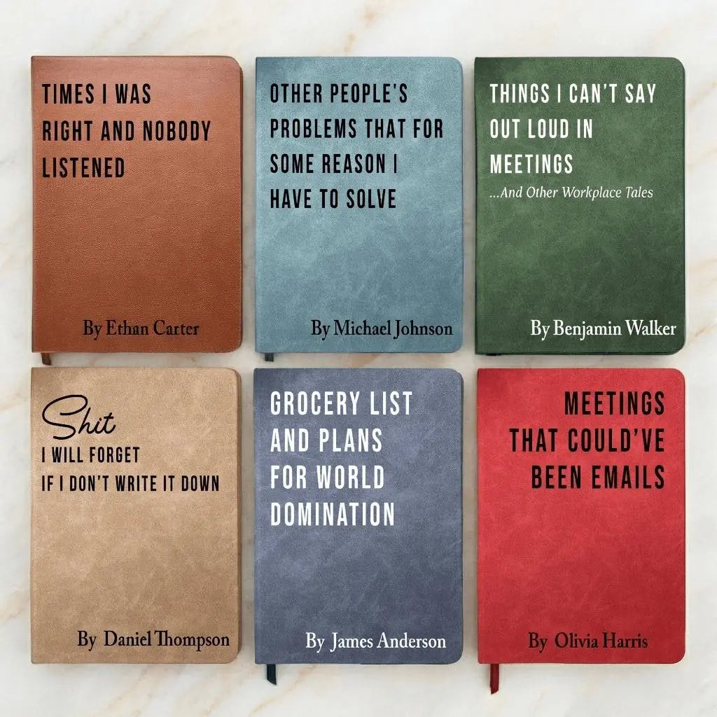 Funny Sarcastic Notebook, Coworker Gag Gifts, Custom Leather Journal - Duconspace