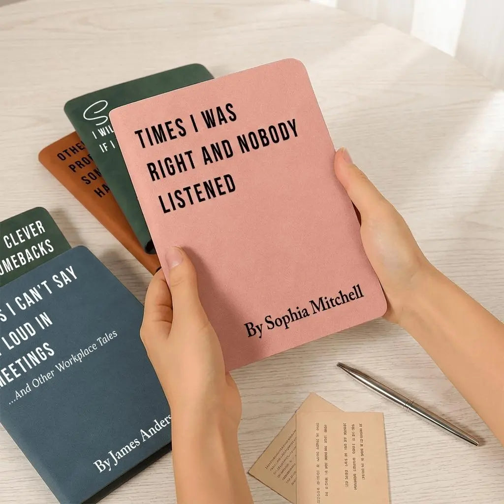 Funny Sarcastic Notebook, Coworker Gag Gifts, Custom Leather Journal - Duconspace