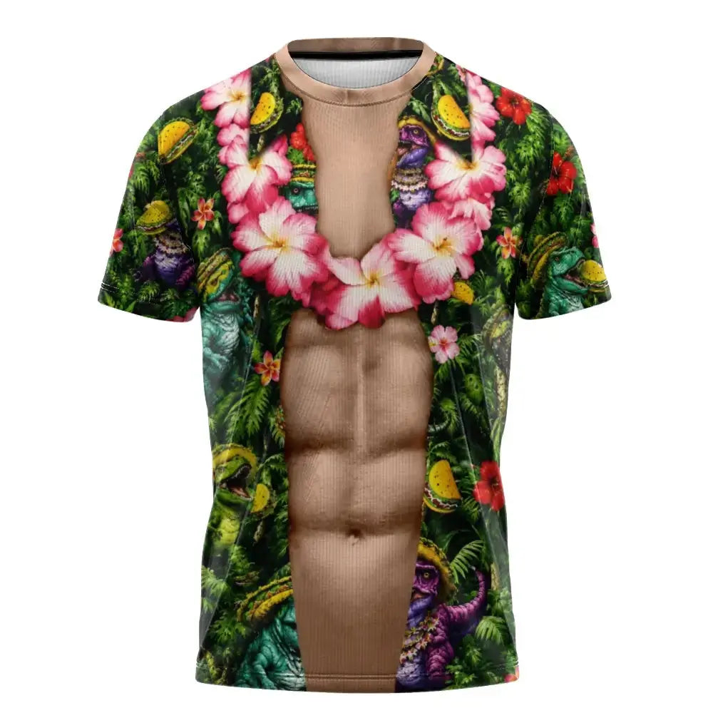 Funny Taco Dinosaur Hawaiian Body Costume T-Shirt Duconspace
