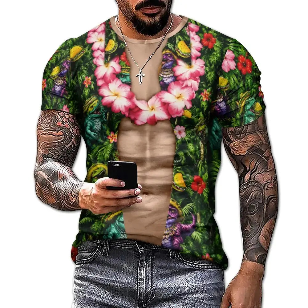 Funny Taco Dinosaur Hawaiian Body Costume T-Shirt