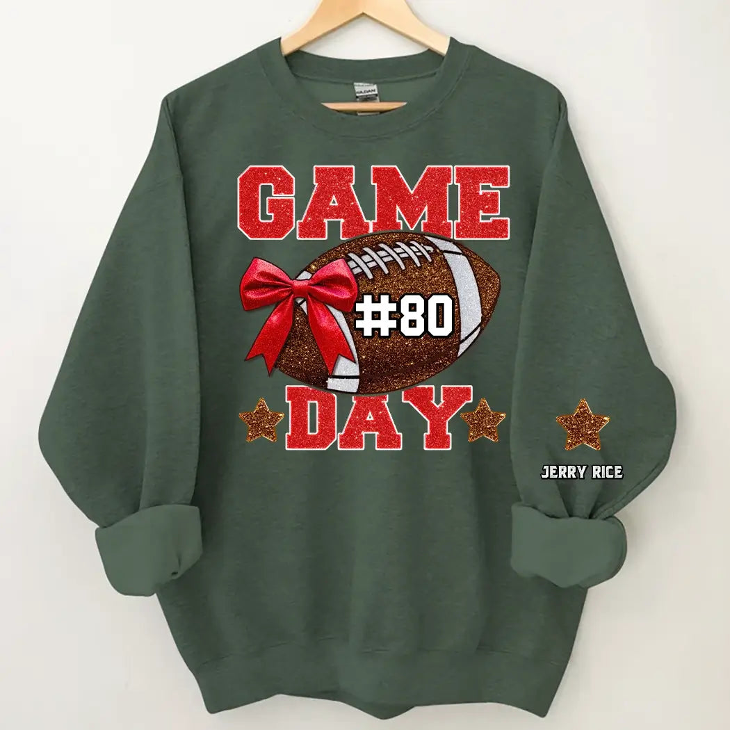 Game Day Football Season Football Mama Girl Gold Vibes Sweater