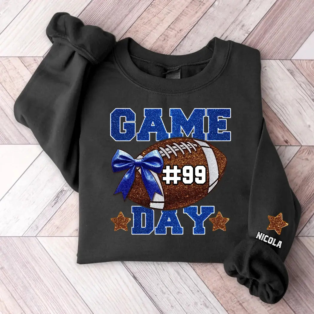 Game Day Football Season Football Mama Girl Gold Vibes Sweater