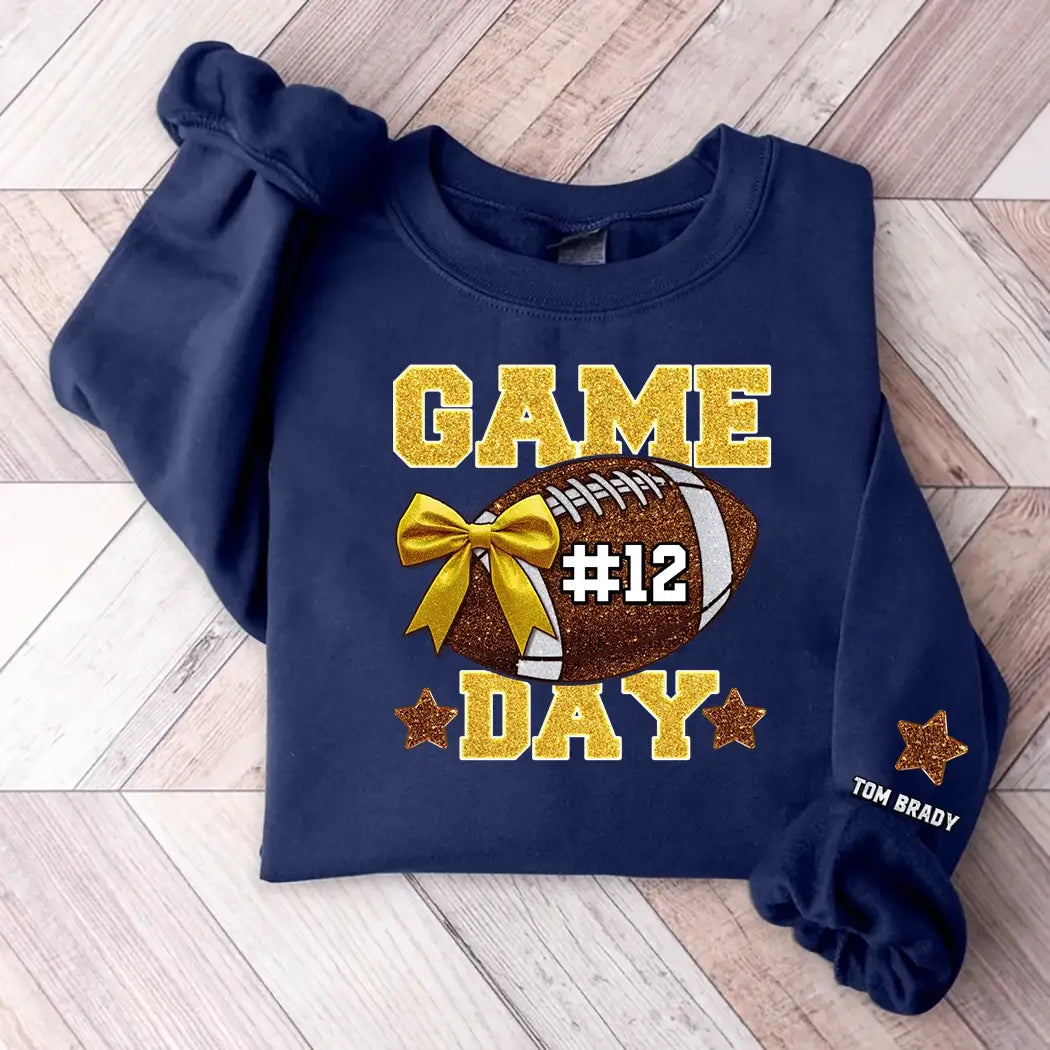 Game Day Football Season Football Mama Girl Gold Vibes Sweater