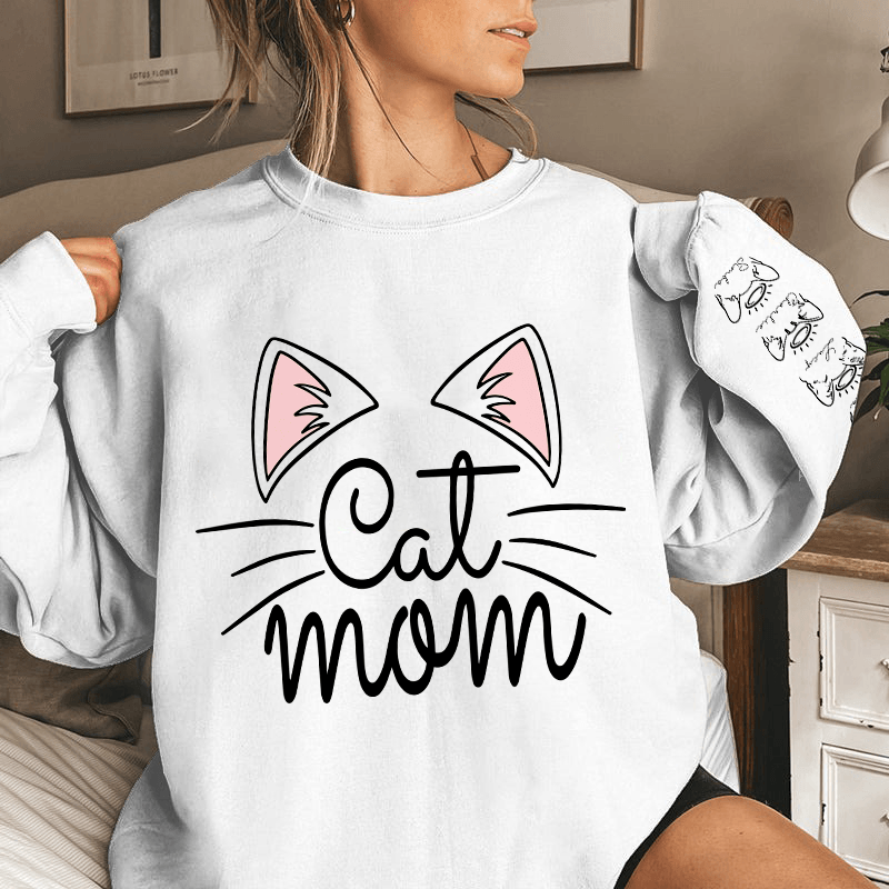 Custom Cat Names Sweatshirt & Hoodie - Perfect for Cat Moms - Gifts for Cat Lovers, Cat Mom