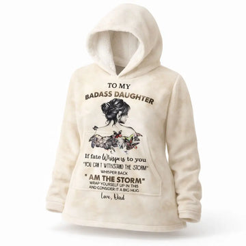 Gift for Daughter, To My Badass Sunflower Fleece Snug Hoodie Duconspace