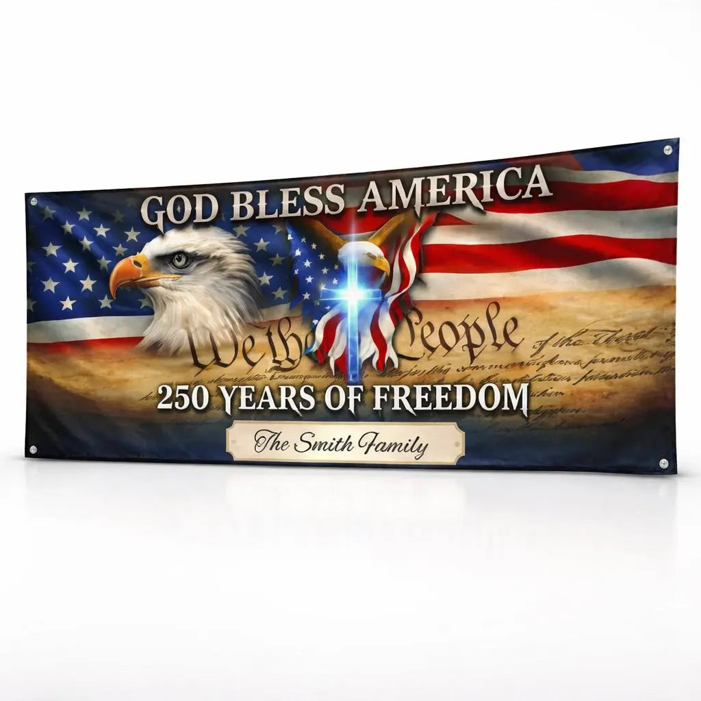 God Bless America 250 – Custom Family Banner Duconspace