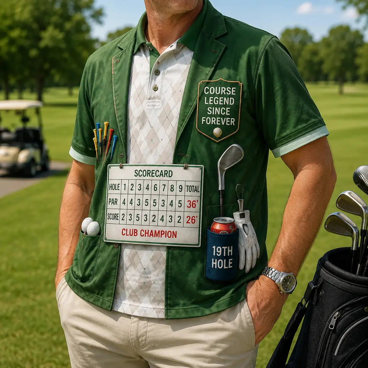 Golf Dad Course Legend AOP T-Shirt