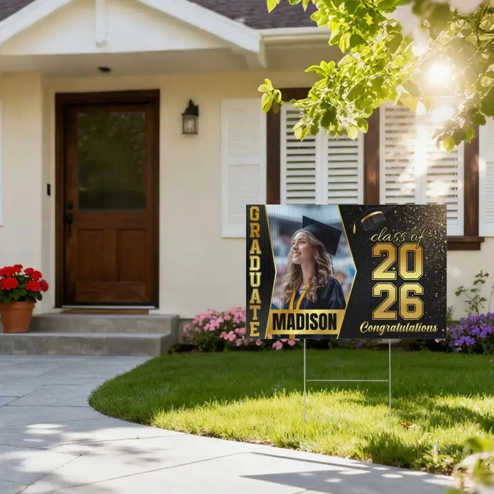 Graduation Yard Sign 2026 Custom Photo Senior Banner Gift Duconspace