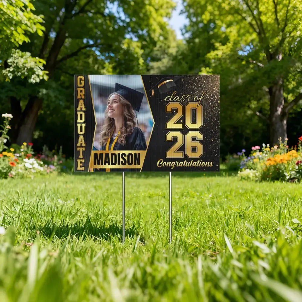 Graduation Yard Sign 2026 Custom Photo Senior Banner Gift Duconspace