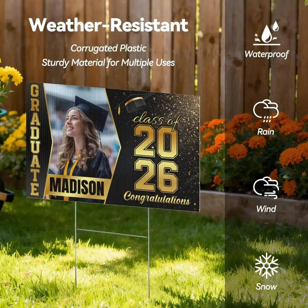 Graduation Yard Sign 2026 Custom Photo Senior Banner Gift Duconspace