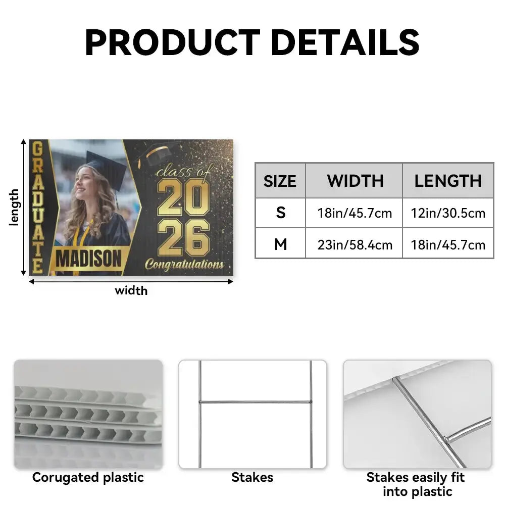Graduation Yard Sign 2026 Custom Photo Senior Banner Gift Duconspace
