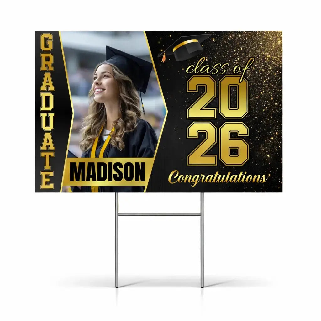 Graduation Yard Sign 2026 Custom Photo Senior Banner Gift Duconspace