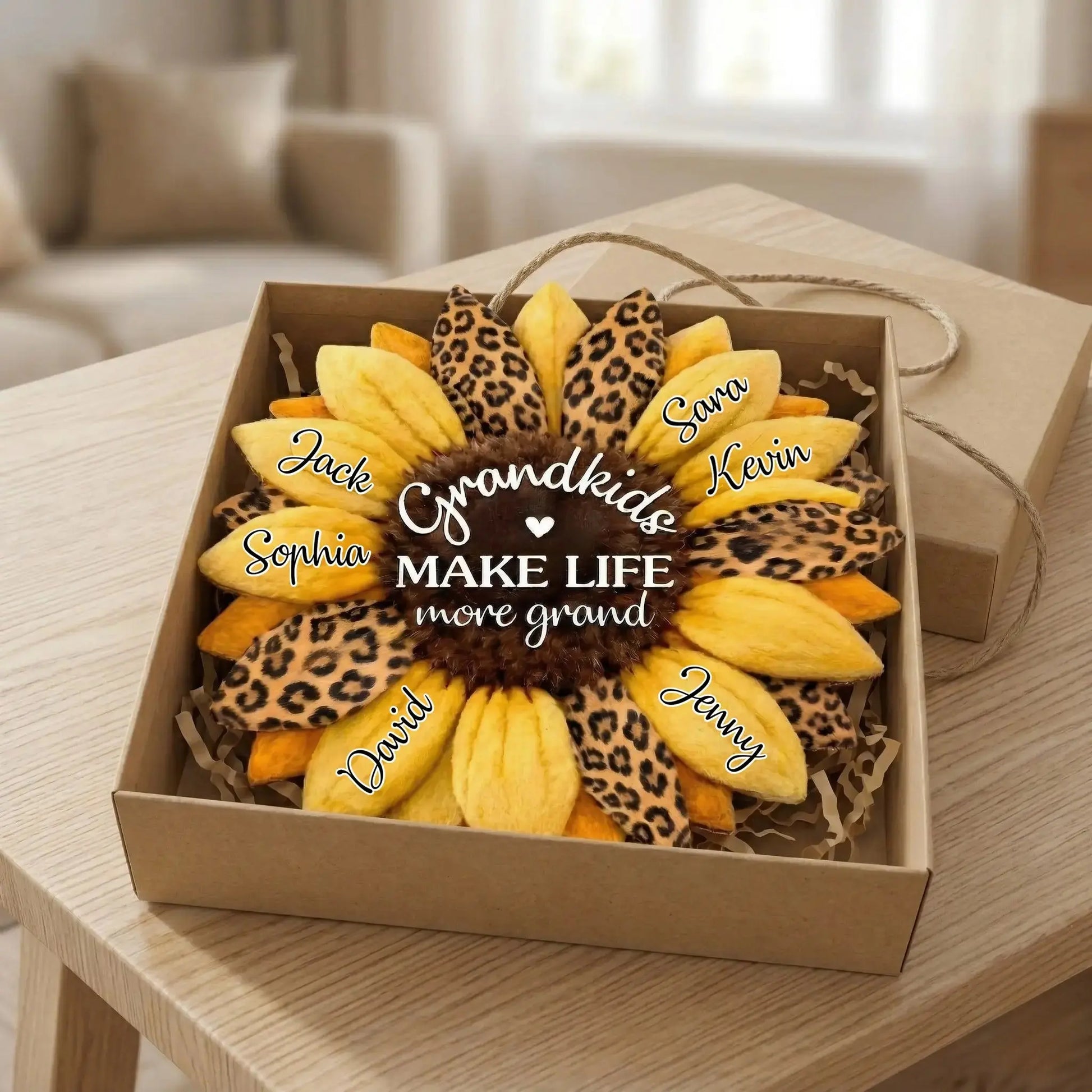 Grandkids Make Life More Grand Wood Sign - Personalized Gift for Mom, Grandma Duconspace