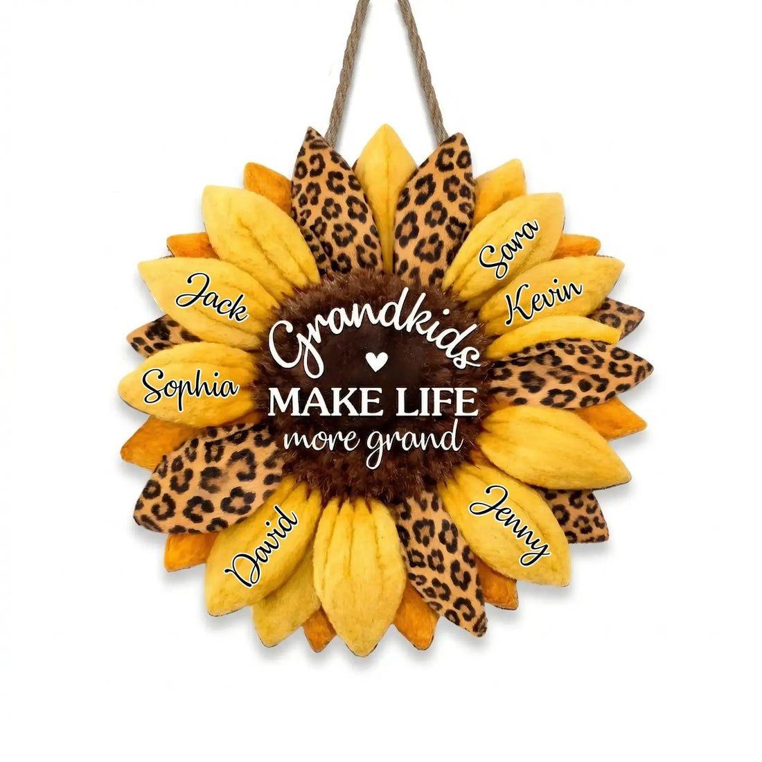 Grandkids Make Life More Grand Wood Sign - Personalized Gift for Mom, Grandma Duconspace