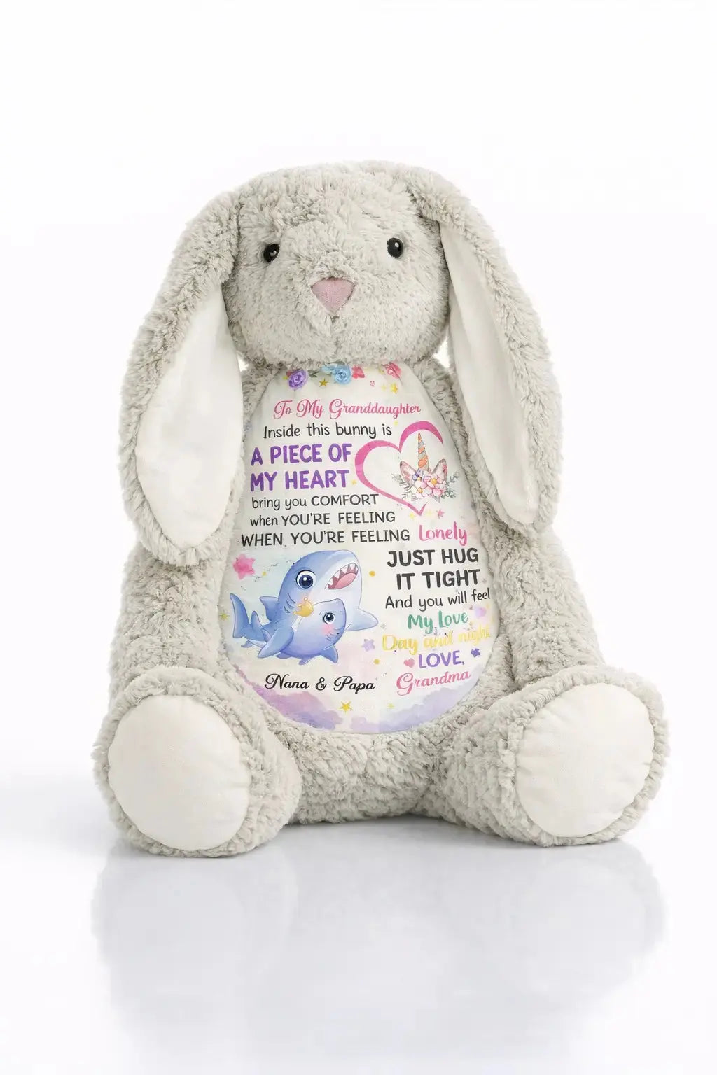 Personalized Granddaughter Daughter Sea Animals on Stuffed Bunny Duconspace