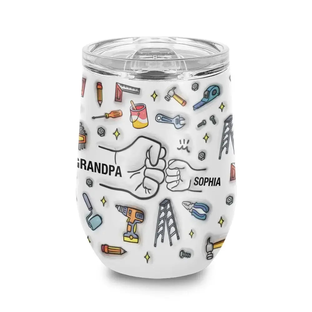 Grandkids Names on Wine Tumbler - Personalized Gift for Grandpa Duconspace