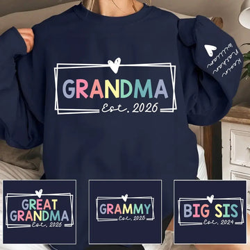 Grandma Est 2026 Promoted To Grandma 2026 For Grandmother Sweatshirt