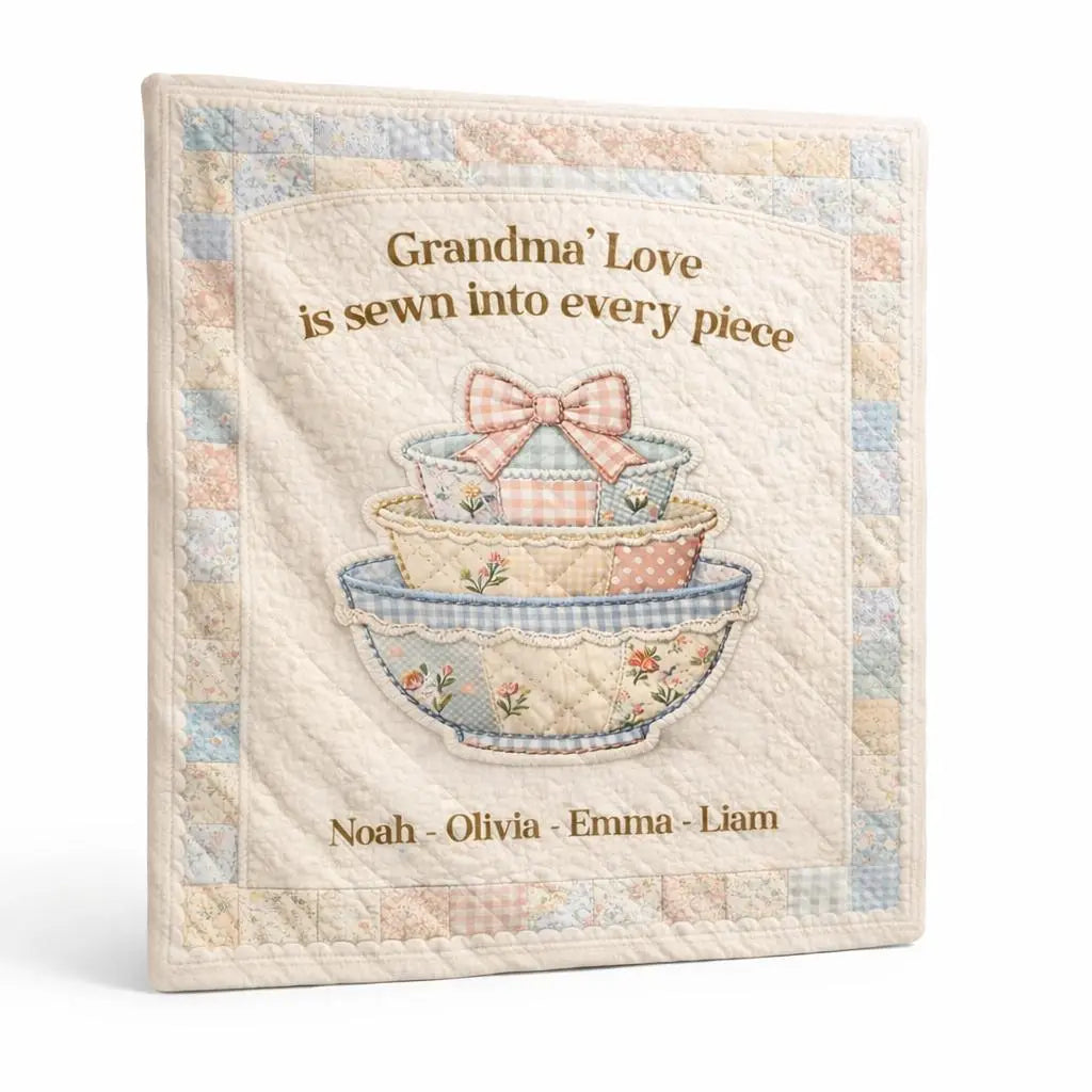 Grandma Love Quilt Personalized Gift Blanket Duconspace