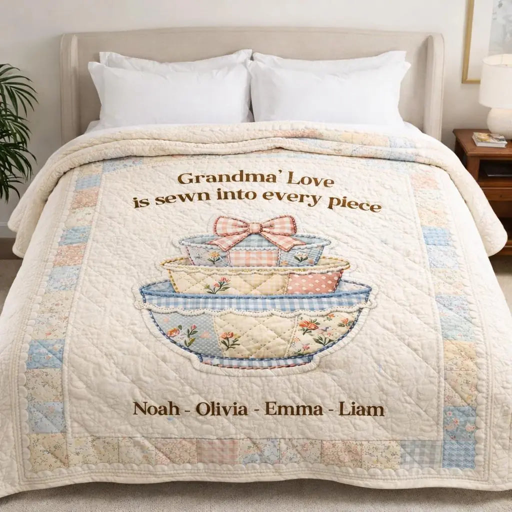Grandma Love Quilt Personalized Gift Blanket Duconspace