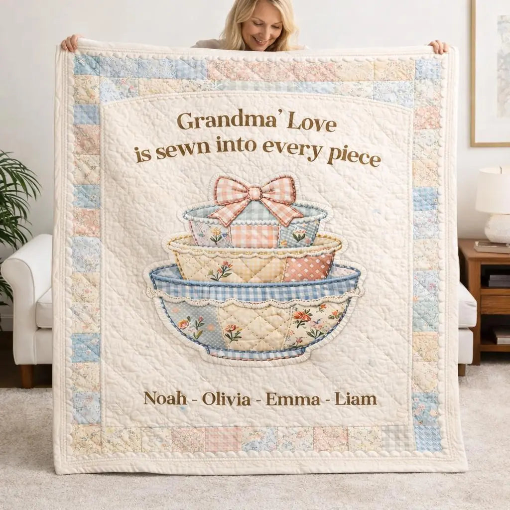 Grandma Love Quilt Personalized Gift Blanket Duconspace