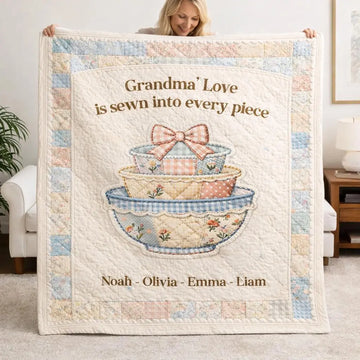 Grandma Love Quilt Personalized Gift Blanket Duconspace