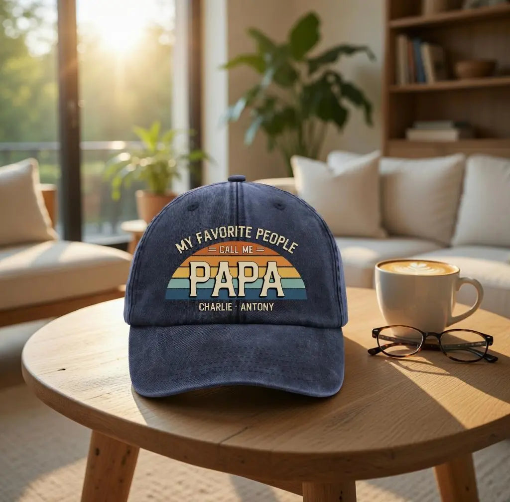 Grandpa Hat Custom Names Vintage Style Duconspace