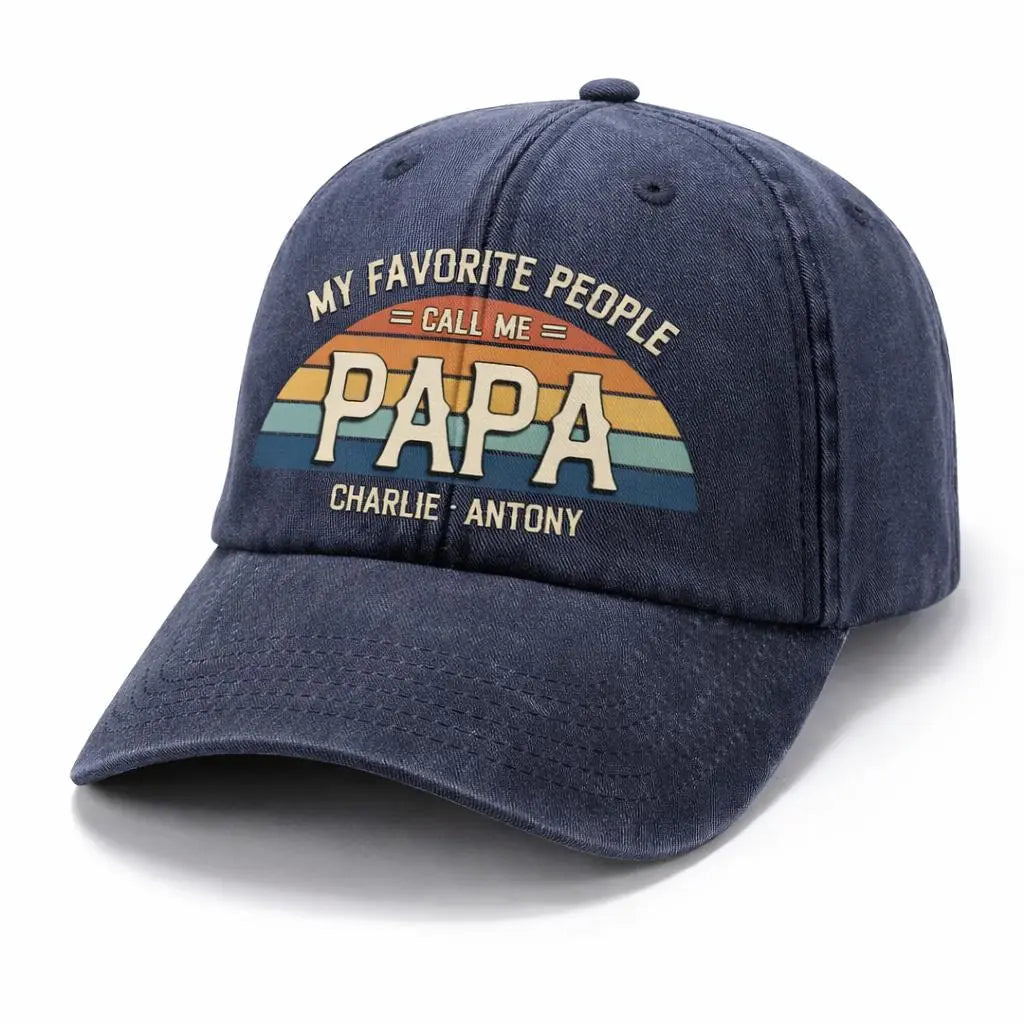 Grandpa Hat Custom Names Vintage Style Duconspace