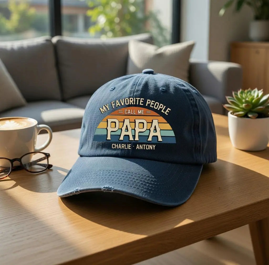 Grandpa Hat Custom Names Vintage Style Duconspace