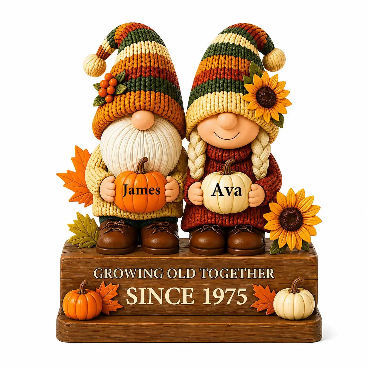 Growing Old Together Custom Wood Plaque Gift For Couples