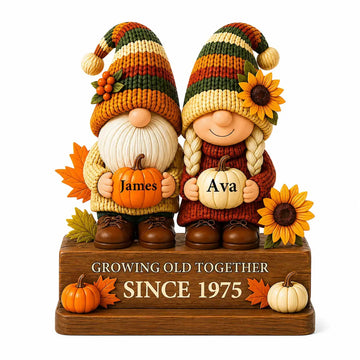 Growing Old Together Custom Wood Plaque Gift For Couples