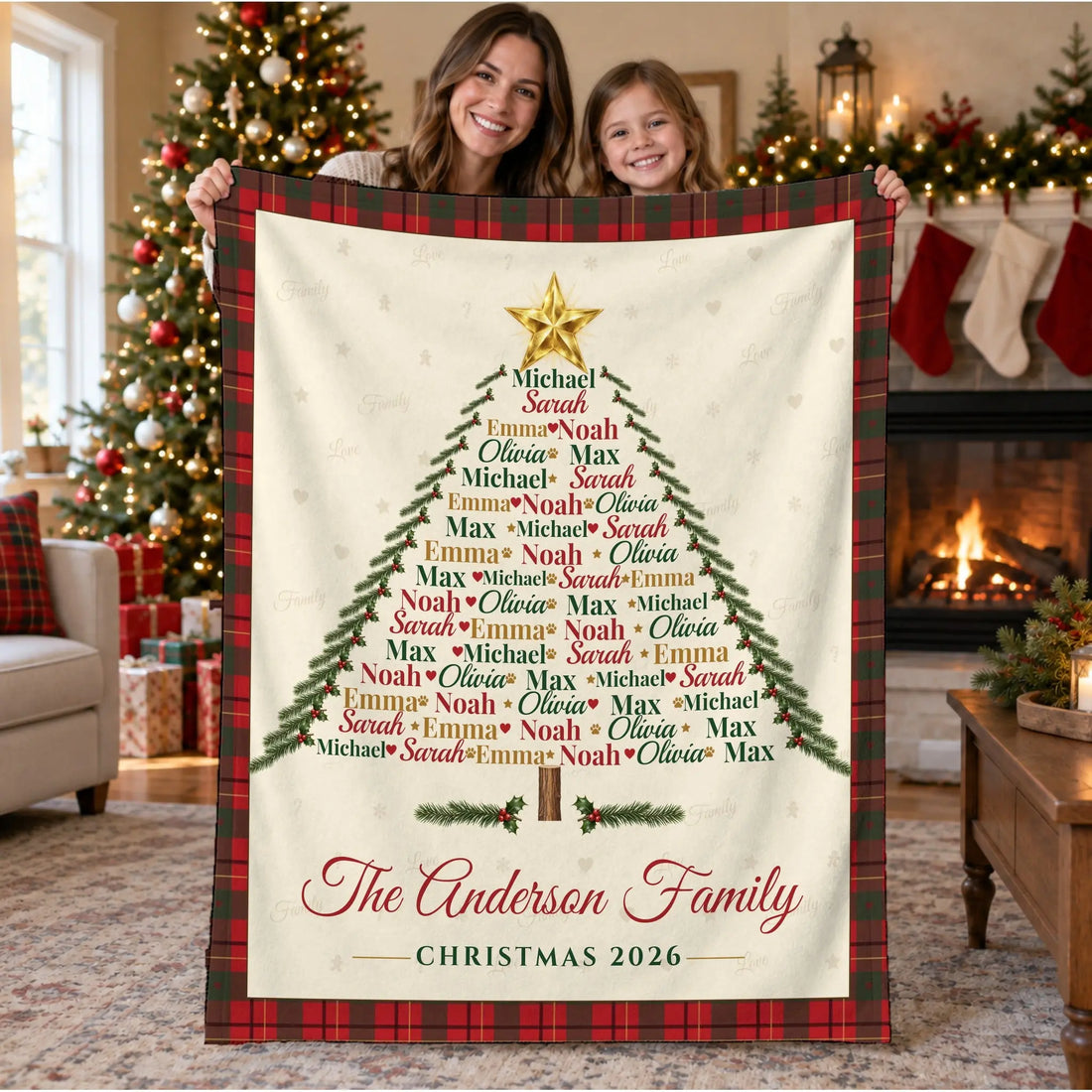 HB-OCT26-005_01-hero-family Custom Family Name Christmas Tree Blanket