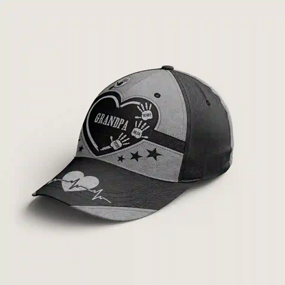 Hands Down, Best Dad & Grandpa Ever - Personalized Classic Cap with Kids' Handprints, Heartfelt Gift for Fathers & Grandfathers