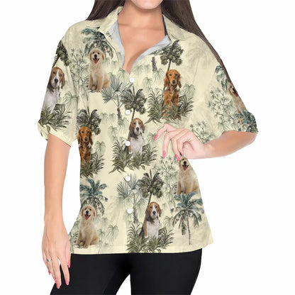 Happiness Comes in Waves with Your Pet - Custom Photo Hawaiian Aloha Shirt, Summer Vacation Gift for Pet Owners and Animal Lovers