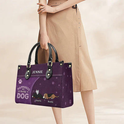 Happiness Is Having a Dog: 'Forever by My Side' Custom Leather Bag – Personalized Just for You