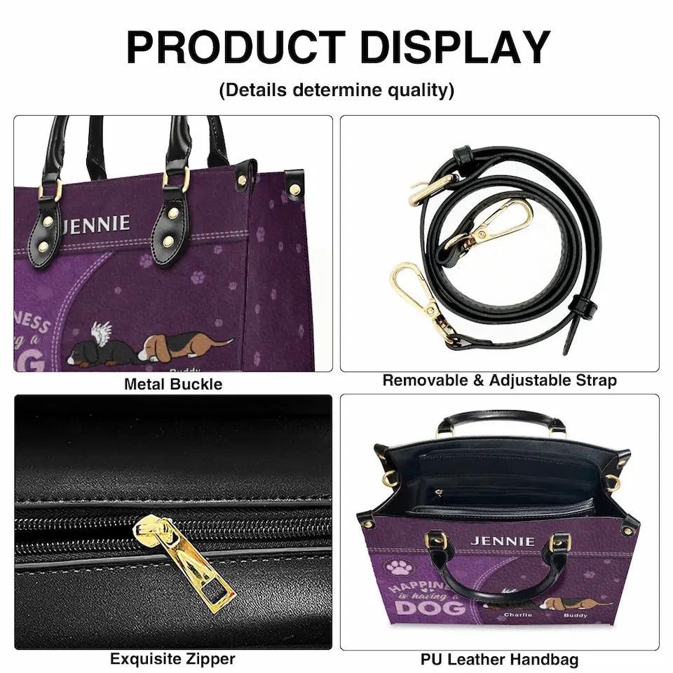 Happiness Is Having a Dog: 'Forever by My Side' Custom Leather Bag – Personalized Just for You