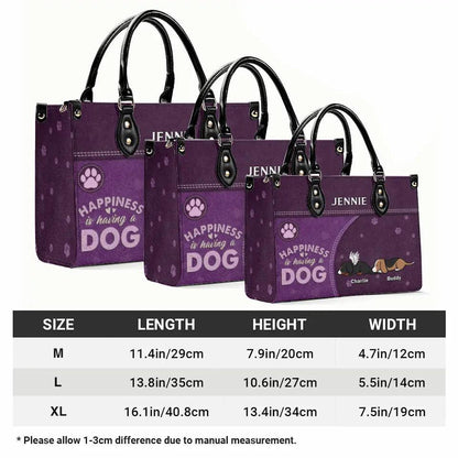 Happiness Is Having a Dog: 'Forever by My Side' Custom Leather Bag – Personalized Just for You
