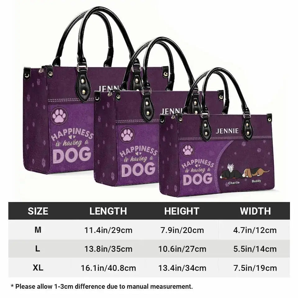 Happiness Is Having a Dog: 'Forever by My Side' Custom Leather Bag – Personalized Just for You Ducon Space