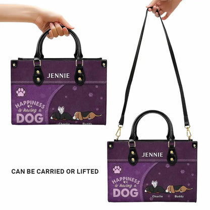 Happiness Is Having a Dog: 'Forever by My Side' Custom Leather Bag – Personalized Just for You