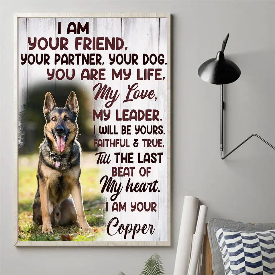 I Am Your Dog, Faithful & True - Custom Photo Personalized Dog Portrait Poster, Heartfelt Gift for Pet Owners