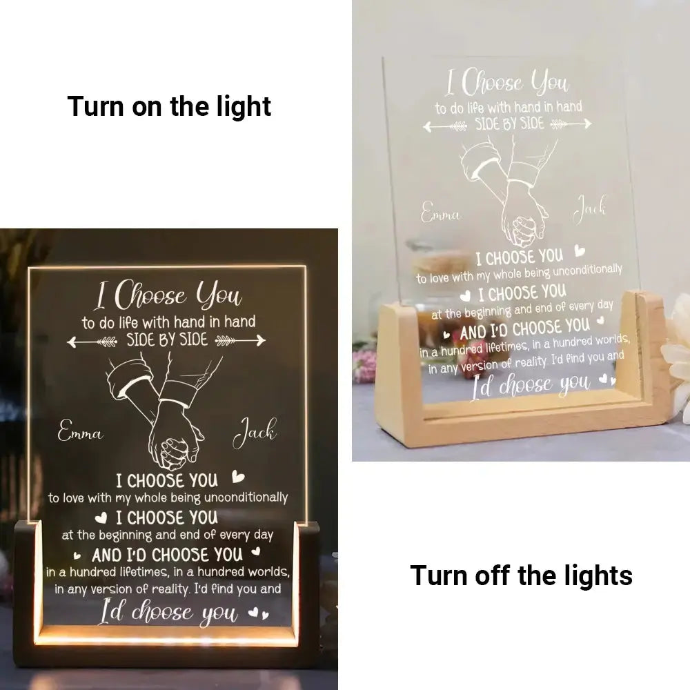 I Choose You Night Light - Personalized Gift for Couple