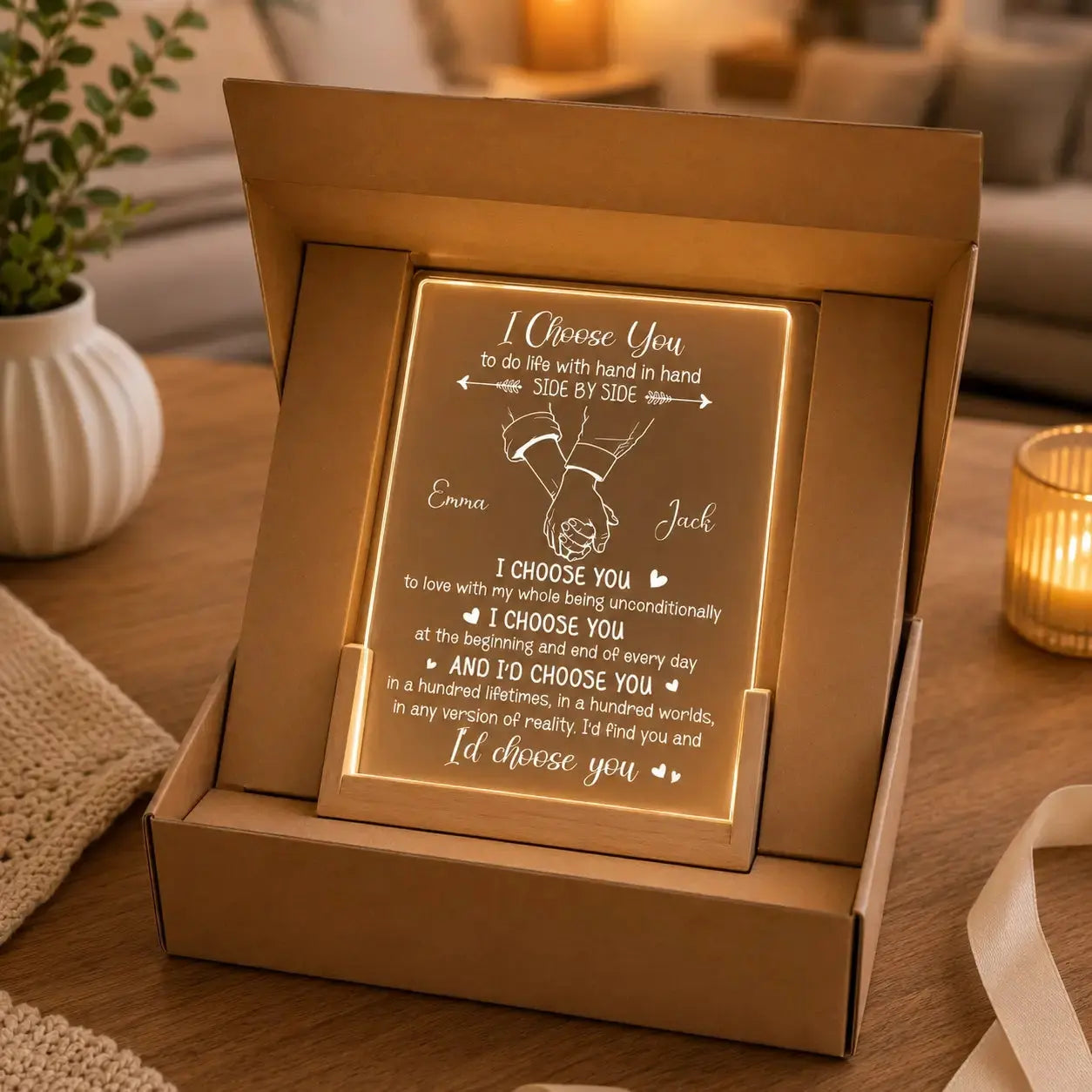 I Choose You Night Light - Personalized Gift for Couple