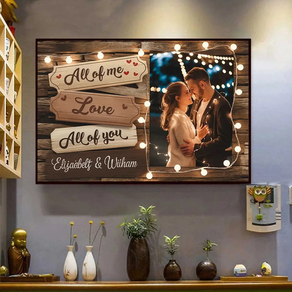 I Completely Love You - Personalized Horizontal Photo Poster, Custom Gift for Couples, Husband & Wife