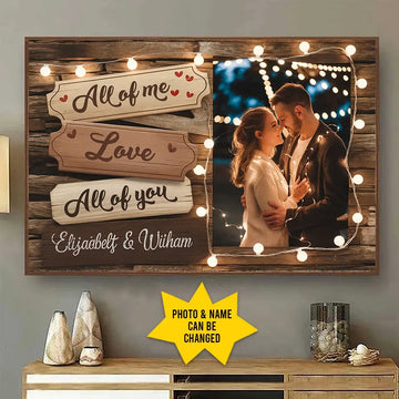 I Completely Love You - Personalized Horizontal Photo Poster, Custom Gift for Couples, Husband & Wife